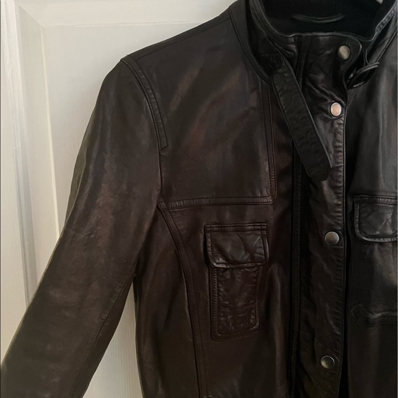 Black Leather Jacket Vintage GAP size Small - Picture 3 of 6